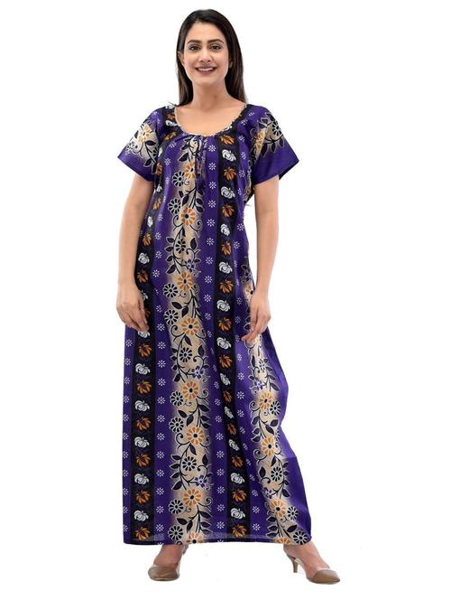 purple cotton sleepshirts & nighty - 18908585 - Very Small Image - 1