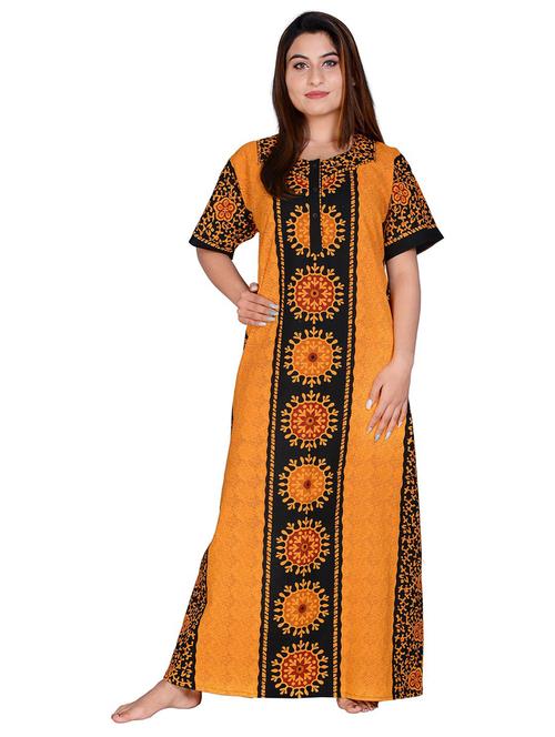 yellow cotton sleepshirts & nighty - 18908667 - Very Small Image - 1