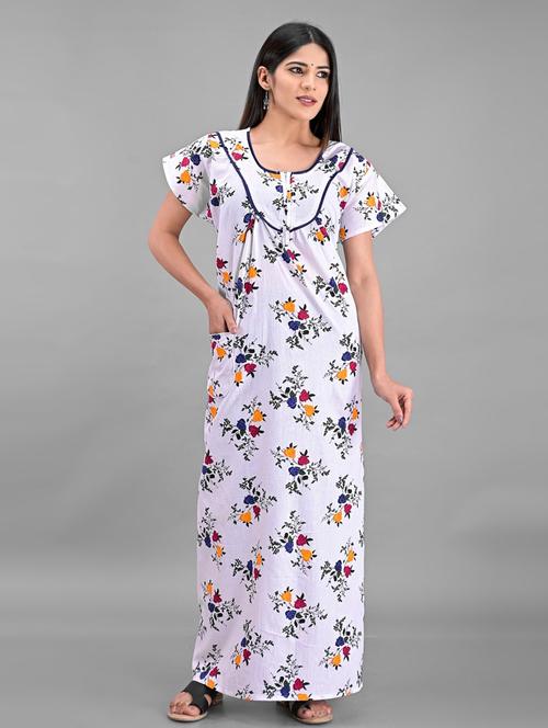 white cotton sleepshirts & nighty - 18908685 - Very Small Image - 1