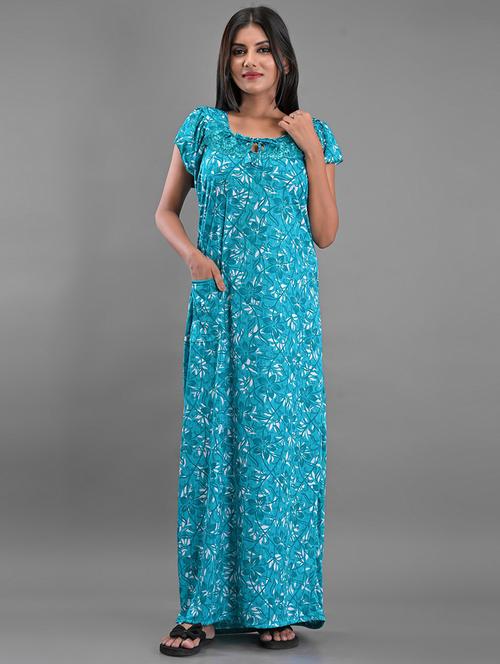 green satin sleepshirts & nighty - 18908721 - Very Small Image - 1