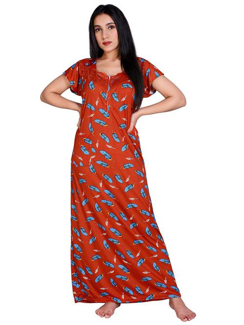 red printed nighty - 18908764 - Very Small Image - 1