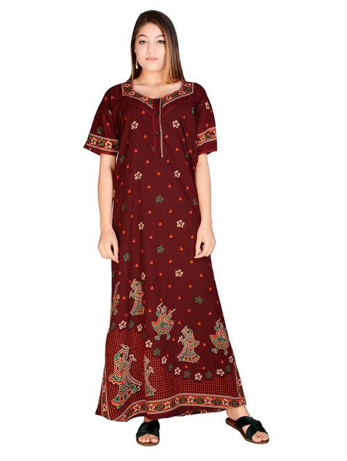 red cotton sleepshirts & nighty - 18908775 - Very Small Image - 1