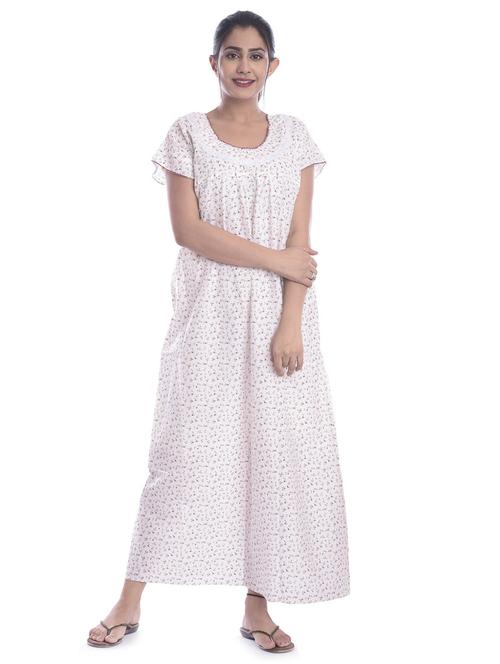 white cotton sleepshirts & nighty - 18908818 - Very Small Image - 1