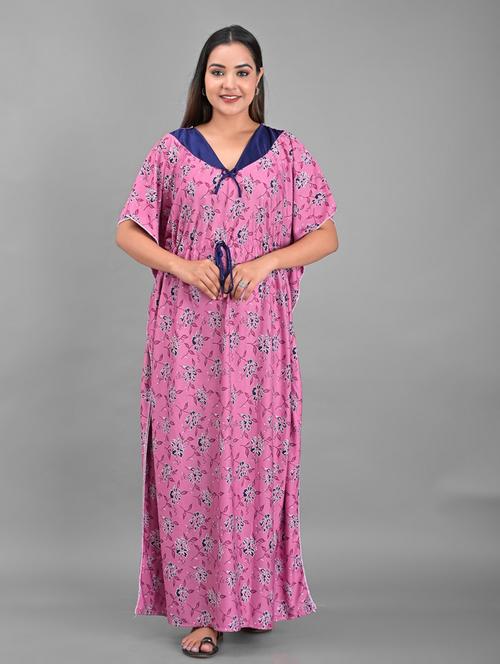 pink satin sleepshirts & nighty - 18908916 - Very Small Image - 1
