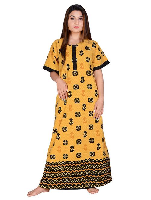 yellow cotton nighty sleepshirts & - 18908953 - Very Small Image - 1