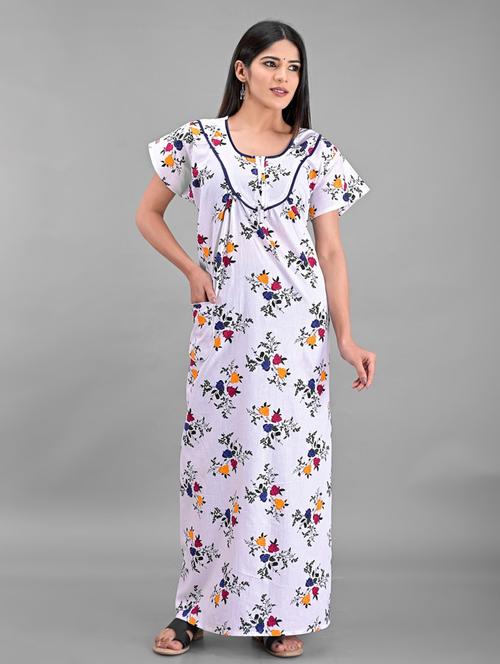 white cotton sleepshirts & nighty - 18908972 - Very Small Image - 1