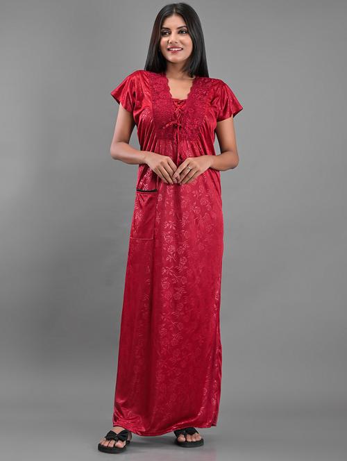 self floral design lace detailed nighty - 18908977 - Very Small Image - 1