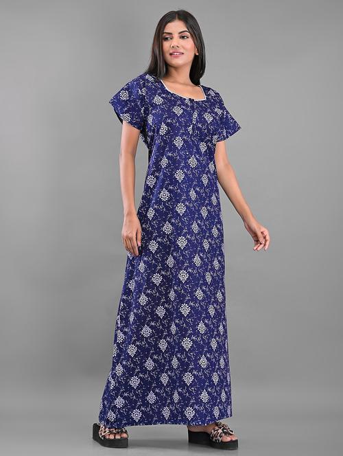 blue cotton sleepshirts & nighty - 18908987 - Very Small Image - 1