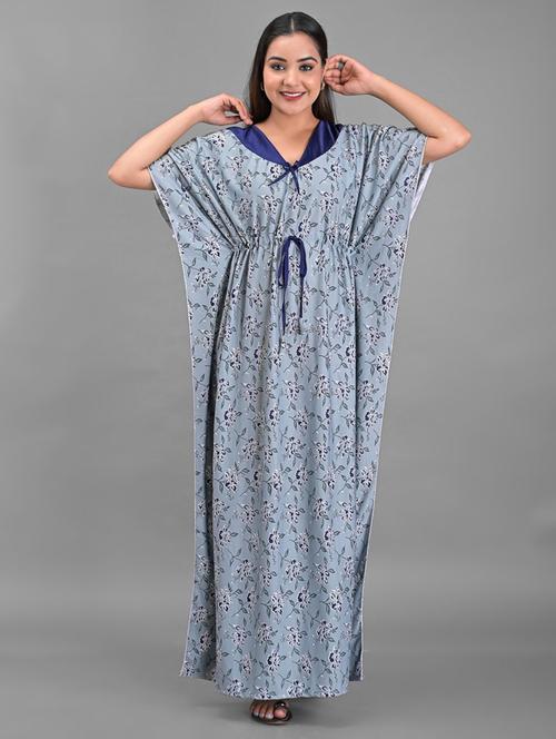grey satin sleepshirts & nighty - 18908998 - Very Small Image - 1