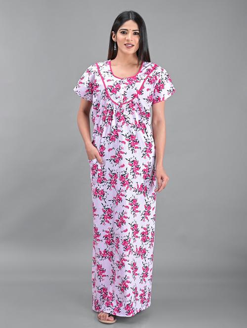 white cotton sleepshirts & nighty - 18909002 - Very Small Image - 1