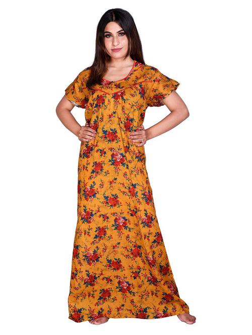 yellow cotton sleepshirts & nighty - 18909011 - Very Small Image - 1