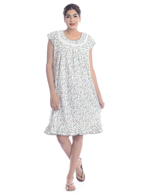 white cotton sleepshirts & nighty - 18909013 - Very Small Image - 1