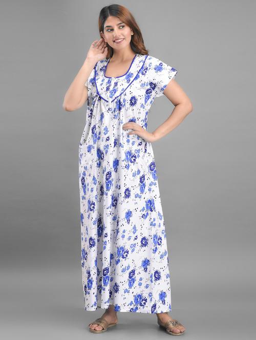 white cotton sleepshirts & nighty - 18909042 - Very Small Image - 1