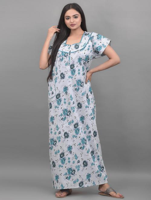 white cotton sleepshirts & nighty - 18909046 - Very Small Image - 1