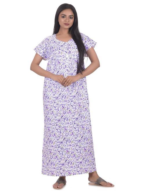 white cotton sleepshirts & nighty - 18909050 - Very Small Image - 1
