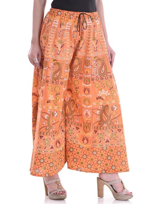 orange cotton blend trousers - 18909082 - Very Small Image - 1