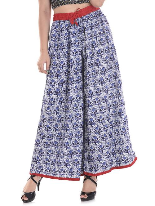 blue cotton blend trousers - 18909084 - Very Small Image - 1