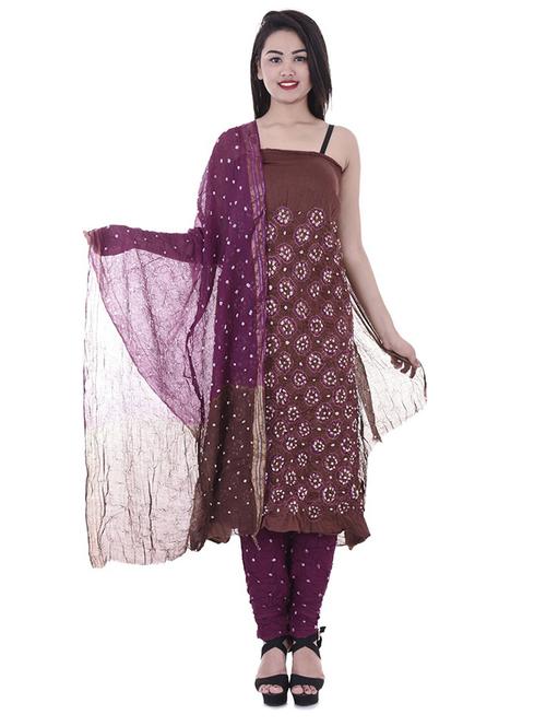 multi colored cotton blend unstitched suit - 18909123 - Very Small Image - 1