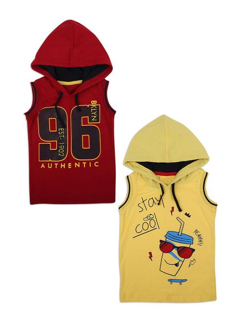 pack of 2- printed hooded cotton vest - 18913063 - Very Small Image - 1