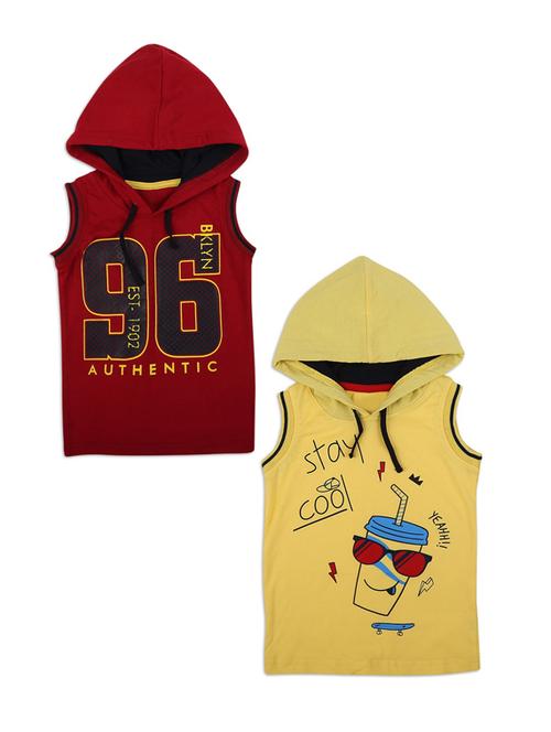 pack of 2- printed hooded cotton vest - 18913065 - Very Small Image - 1