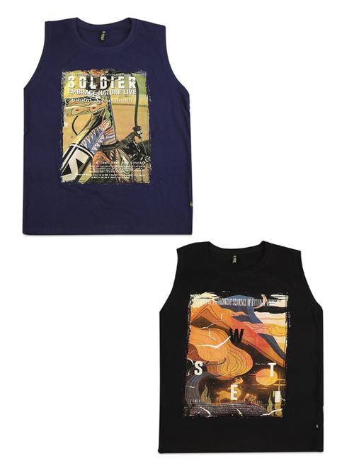 pack of 2- printed cotton vest - 18913070 - Very Small Image - 1