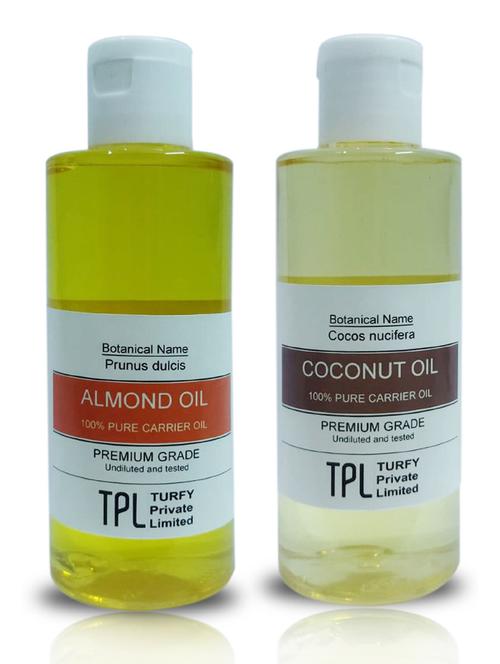 combo almond oil & coconut oil 100% pure (each 50ml) for skin, hair oil - 18913298 - Very Small Image - 1