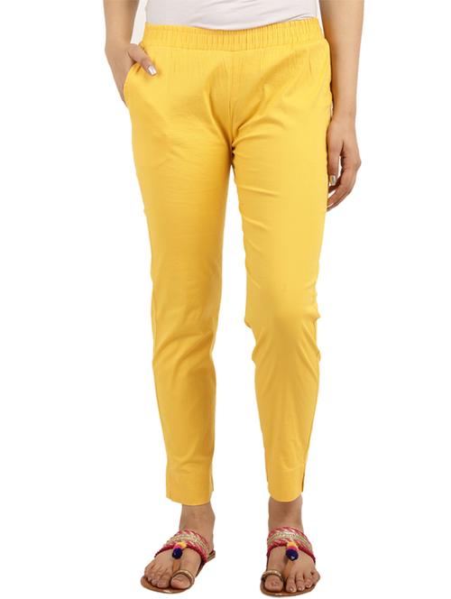yellow cotton trouser - 18913419 - Very Small Image - 1