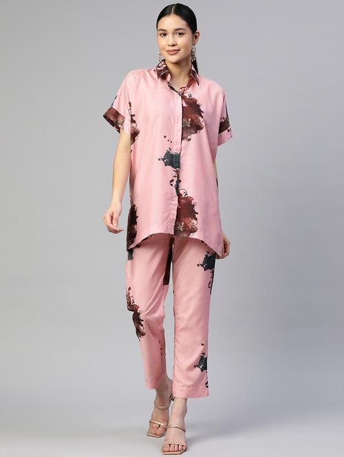 pink printed top and trouser set - 18913694 - Very Small Image - 1