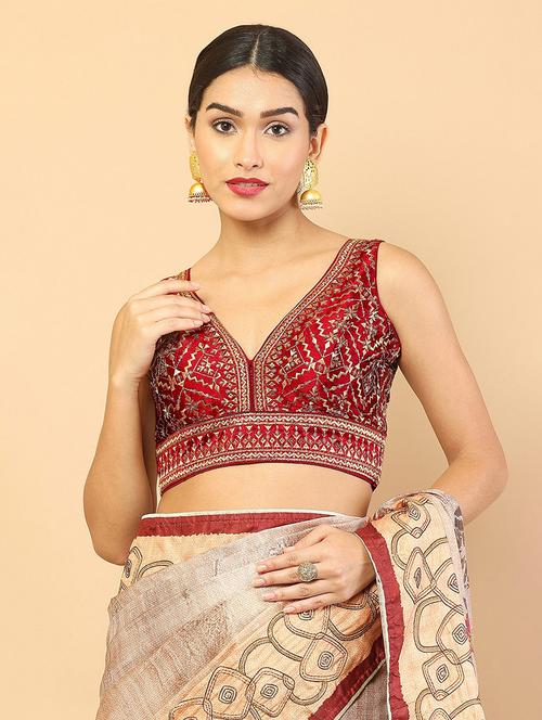 red embroidered blouse - 18929638 - Very Small Image - 1