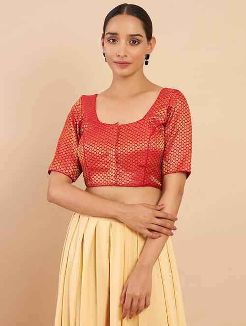 red zari work blouse - 18929757 - Very Small Image - 1