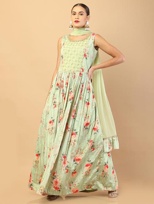 floral kurta dupatta set - 18929802 - Very Small Image - 1