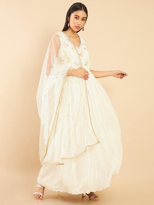 embroidered kurta dupatta set - 18929807 - Very Small Image - 1