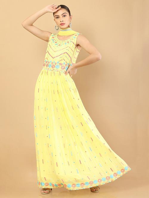 embroidered kurta dupatta set - 18929813 - Very Small Image - 1