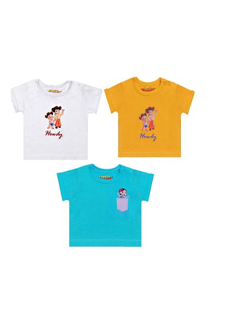 multi colored cotton t-shirt set of 3pcs - 18929961 - Very Small Image - 1