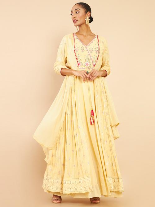 embroidered kurta dupatta set - 18931009 - Very Small Image - 1