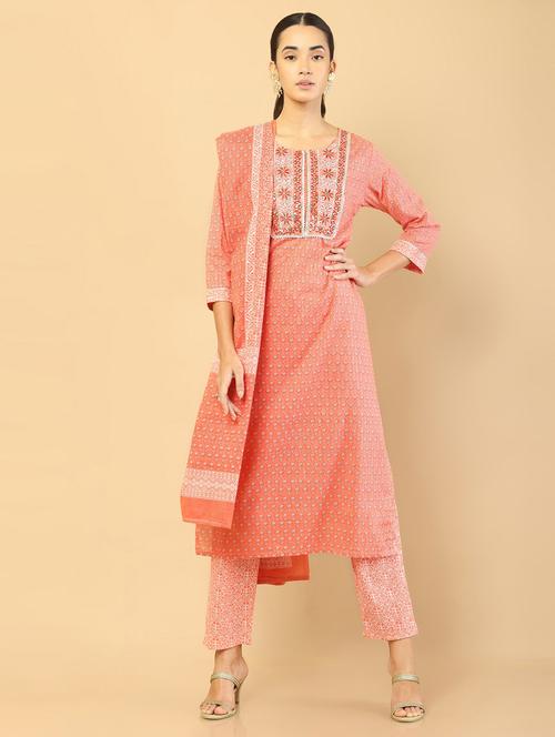 printed kurta pant dupatta set - 18931106 - Very Small Image - 1