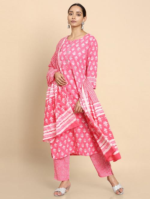 printed kurta pant dupatta set - 18931113 - Very Small Image - 1
