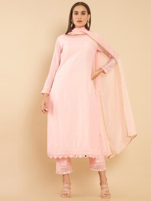 pink kurta salwar set - 18931129 - Very Small Image - 1