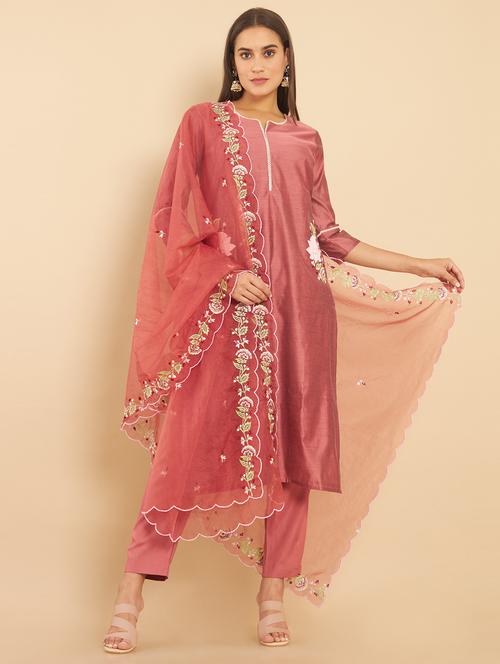red kurta salwar set - 18931137 - Very Small Image - 1