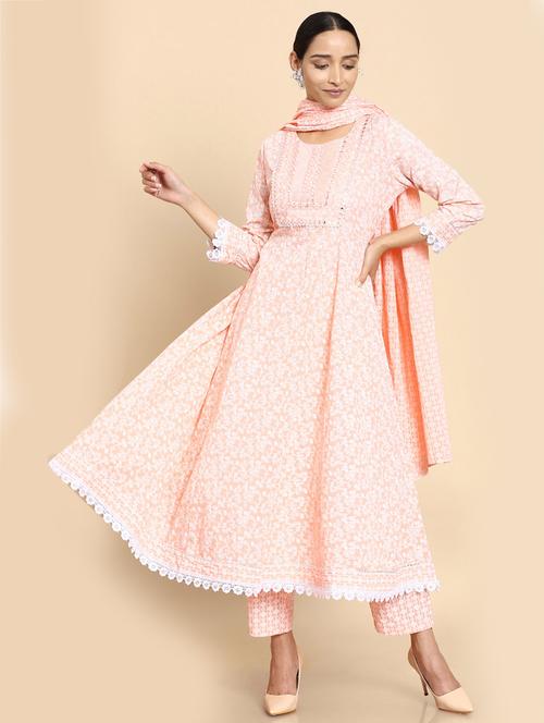 printed kurta pant dupatta set - 18931232 - Very Small Image - 1