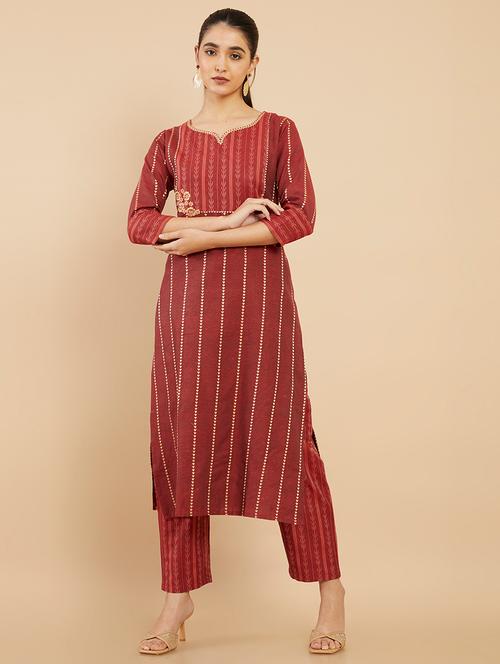red printed palazzo suit set - 18931420 - Very Small Image - 1