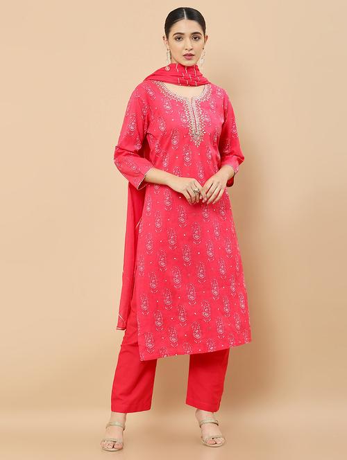 pink printed suit set - 18931443 - Very Small Image - 1