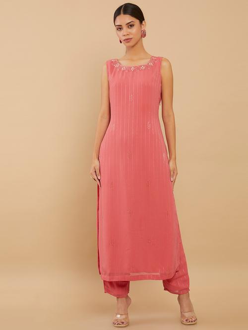 embroidered kurta pant set - 18931513 - Very Small Image - 1