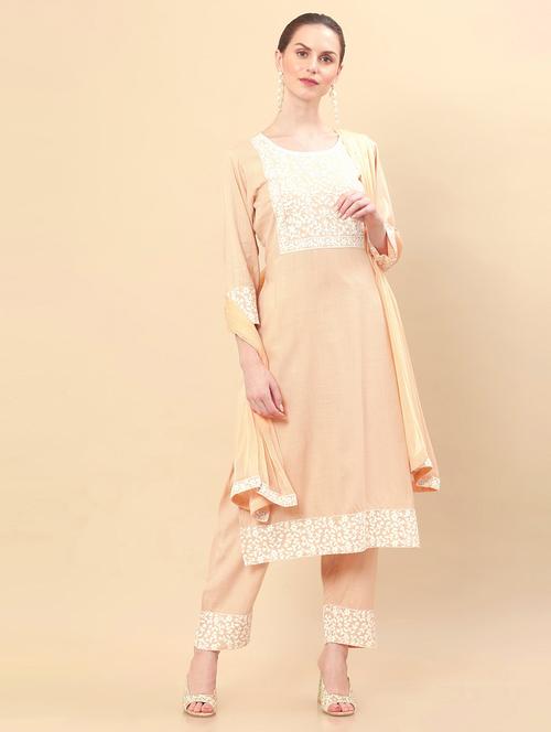 peach embellished suit set - 18931558 - Very Small Image - 1