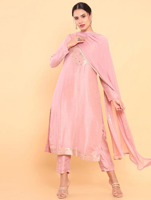 pink foil print suit set - 18931571 - Very Small Image - 1