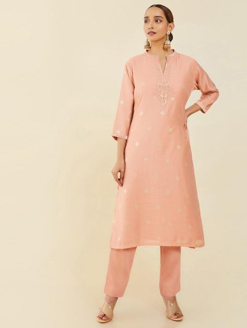 orange zari work suit set - 18931617 - Very Small Image - 1