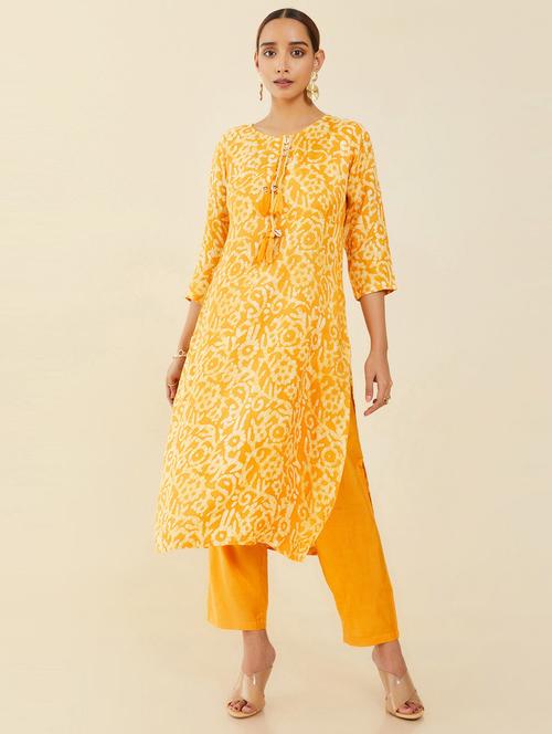yellow batik suit set - 18931627 - Very Small Image - 1