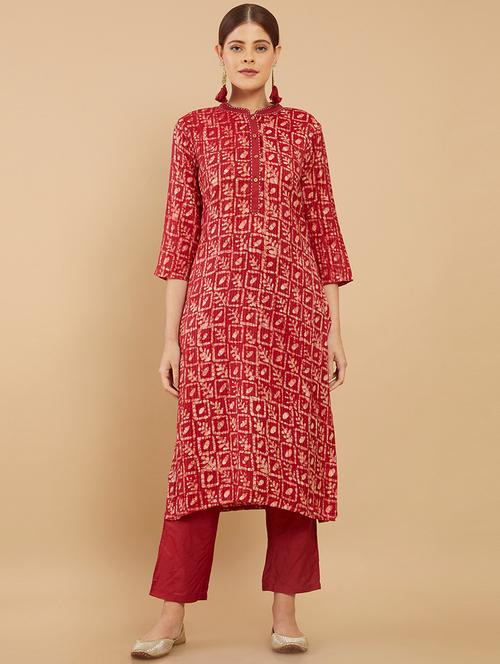 red batik suit set - 18931671 - Very Small Image - 1