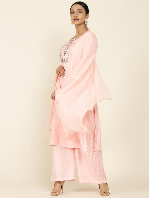 peach zari work suit set - 18931687 - Very Small Image - 1