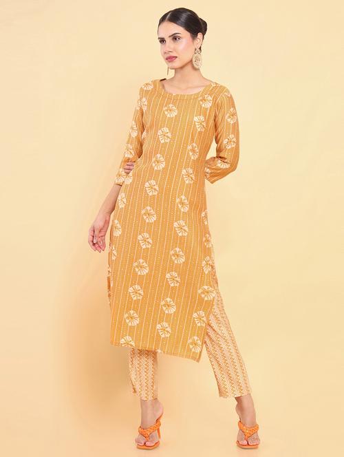 mustard tie and dye suit set - 18931705 - Very Small Image - 1